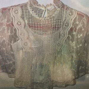 Elegant Lace Kids Blouse - Cream